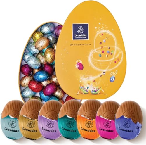 Leonidas Belgian Chocolates | Cardboard Egg Box Easter Collection | 30 Assorted Delicious Mini Easter Eggs | 19 Different Flavours | Imported Chocolate from Belgium