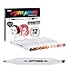 12 Color Super Markers Skin & Hair Tones Dual Tip Set - Double-Ended Permanent Art Markers with Fine Bullet and Chisel Point Tips - Ergonomic Tri-Oval Barrels - Flesh, Face, Manga, Portrait, Sketch