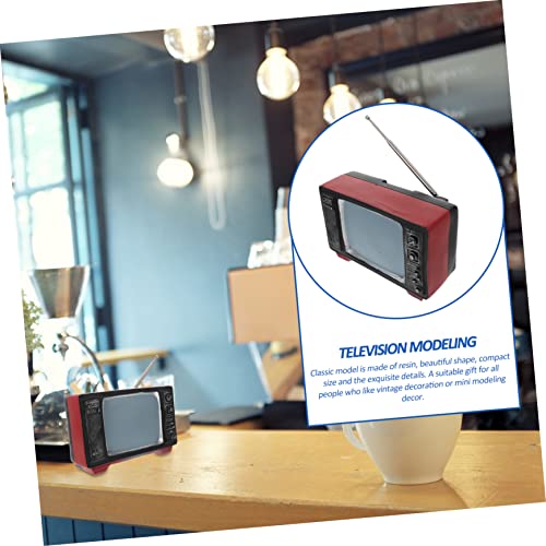 Mini télévision rétro en résine noire Alipis pour décoration de table - 6