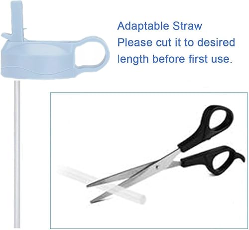 Miniatura 4 de Wide Mouth Straw Lids Compatible with Most Sports Water Bottles, 2 Lids 2 Long Straws 2 Brushes in 1 Value Pack. (WatermelonBlack)