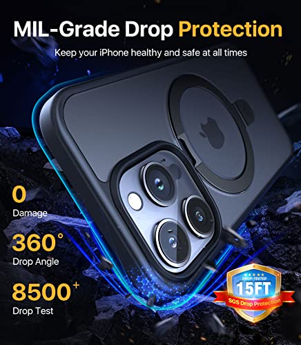 Andobil For Iphone 14 Pro Max Case With Invisible Stand [Compatible Magsafe] [Military Drop Protection] Shockproof Kickstand Slim Thin Phone Case For Iphone 14 Pro Max 6.7 Inch - Black #TOP1