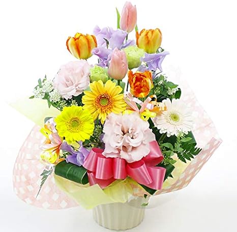 Amazon 3月のアレンジ グランデ 毎月のお誕生花を使用したアレンジメント お誕生日 お祝いに フラワーアレンジメント オンライン通販