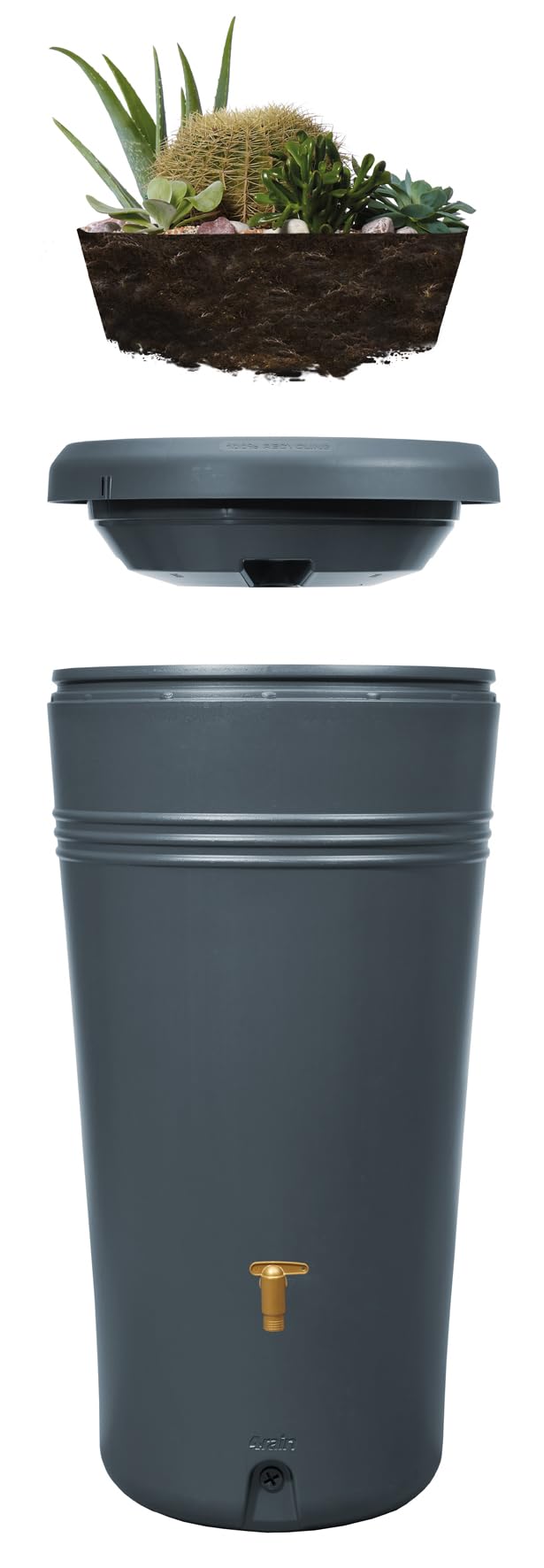 4rain AZURA 2w1 zbiornik na deszczówkę 230 l graphite grey