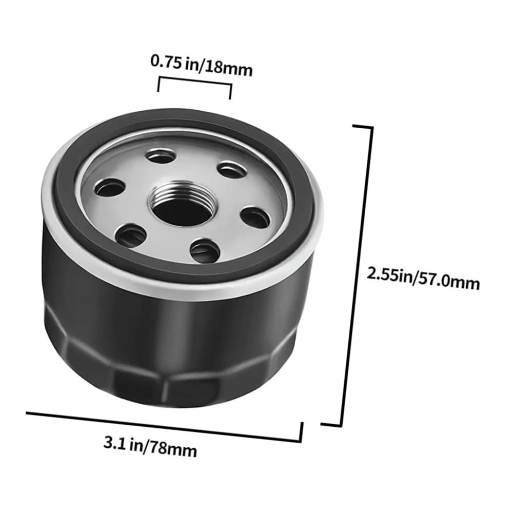 Piezas de reparación Compatible con 4 filtros de aceite for cortacésped de gasolina. Repuesto universal for tractor cortacésped con junta tórica de goma - 492932.