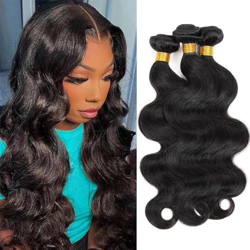 Tissage Bresilien en lot Total 300g Cheveux Naturel Brésilienne 14 16 18 pouces 100% Body Wave Hair 3 Bundles Tissage Bresilien Body Wave Hair Bundles Naturel...