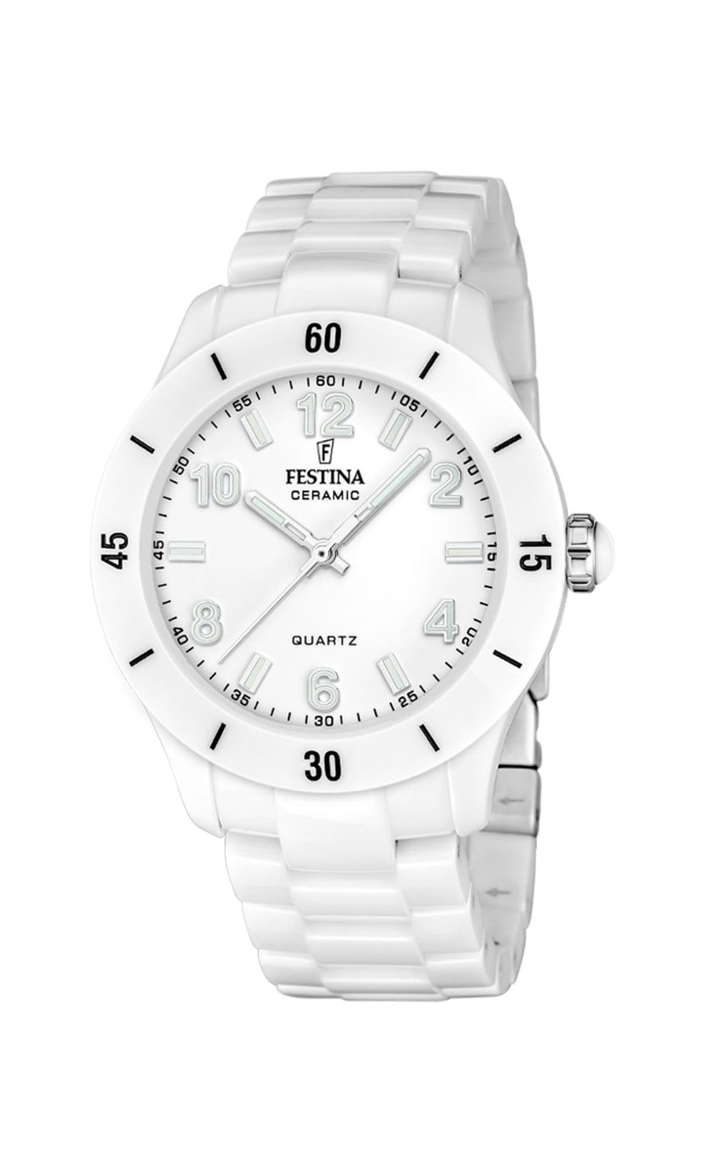 Festina Women's F20720-1 Ceramic 38mm Quartz Watch in White