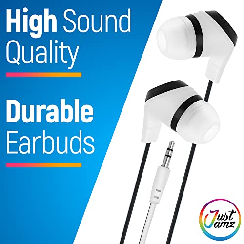Bulk Earbuds 30 Pack, In-Ear Quality Earbuds, Bulk Headphones, 3.5 Mm Audio Jack Stereo Earbuds, Wholesale Earphones, Simple Design Black & White, For Kids & Adults #TOP2