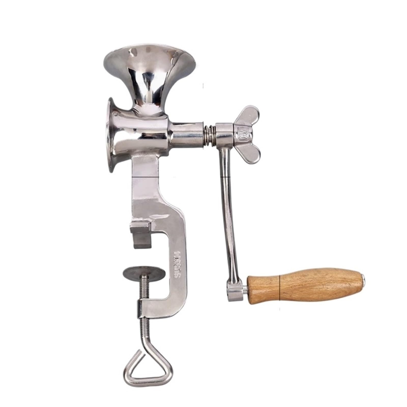 AMZBNEIDI Stainless Steel Hand Meat Grinder for Home Use, Manual Grain Seed Nut Grinder Hand Crank for Corn, Wheat, Herbs, Spices Multiple Sizes(S)