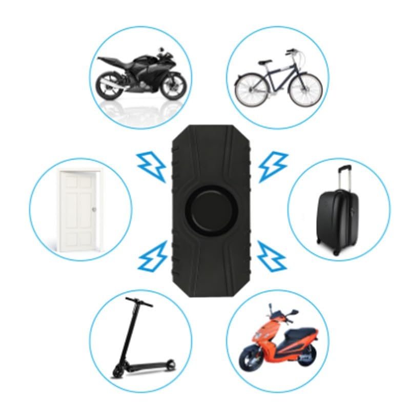 Kabelloser Fahrradalarm mit Vibrationssensor, 113dB Anti-Diebstahl-Sirene, IP55 Wasserdicht USB Wiederaufladbare Sicherheitsvorrichtung für Motorrad E-Bike, 7-stufige Empfindlichkeit
