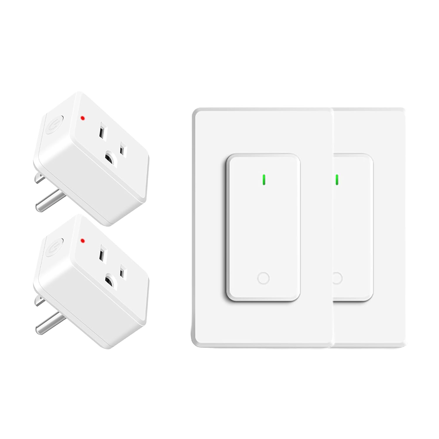 NineLeaf Remote Control Outlet,Wireless Remote Control Outlet Plug,500ft Long Range Wall Mounted Light Switch,15A 1500W for Home and Business,No Wiring,White.2PK