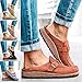 Imagen de Sandalias Planas para Mujer Zuecos de Verano Zapatilla Plana de Gamuza Punta Redonda Sin Respaldo Resbalón en los Zapatos Mocasines Cómodos Zapatos de Barco de Moda para Mujer con Punta Cerrada