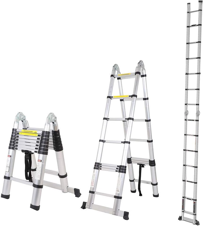 sogesfurniture 16.5ft Aluminum Telescoping Ladder, Extendable