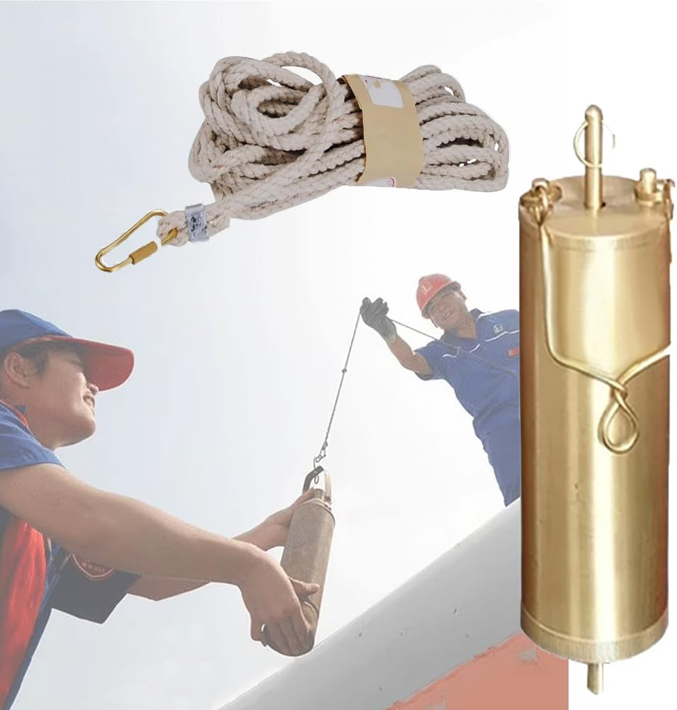 Lightweight Stainless Steel Oil Sample Collector, Vertical Oil Bottom Sampler for Petrol Station/Fuel Tank/Chemical, Oil Sampling Device, Easy to Clean,Copper 1l,5m Rope