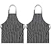 DECARETA 2 Pezzi Grembiule da Cucina Personalizzato, Grembiule Stripe con 2 Tasche, Grembiule Regolabile, Grembiule da Barbecue per Cucine Ristoranti Bar Barbecue Mense, Unisex (Bianche e Nere)