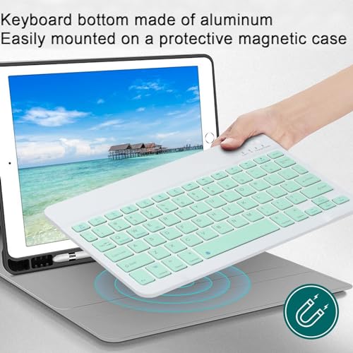 Image of Bluetooth Keyboard and Mouse Combo Ultra-Slim Portable Rechargeable Compact Wireless Mouse Keyboard Set for Pad /iPad Pro /iPad Mini /iPad Air Mac OS,Android Windows iOS and Above(Green)