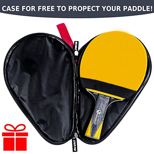 Ping Pong Paddle With Killer Spin + Case For Free - Professional Table Tennis Racket For Beginner And Advanced Players - Improve Your Ping Pong Skills With Jt Ping Pong Paddle Set (Yellow) #TOP3