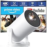 Mini Beamer 4K Unterstützt, 2026 Neuer Beamer Integrierte APP, 20000 Lumens mit Android 14, Automatische Trapezkorrektur, WiFi 6 und Bluetooth 5.4, 180° Dreh Projektor Tragbar Heimkino