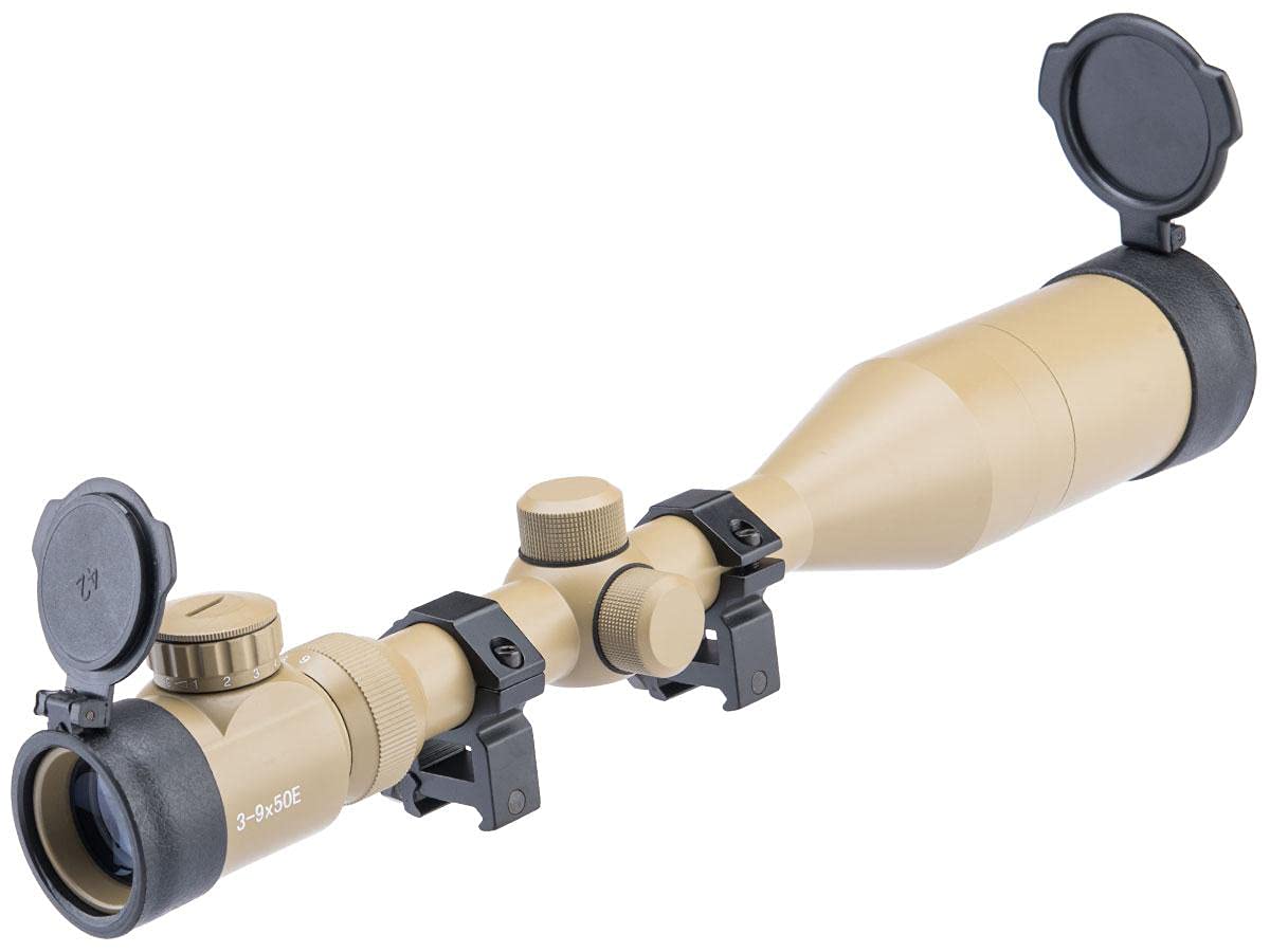 Evike Airsoft - Matrix 3-9x50 Illuminated Reticle Sniper Scope (Color: Tan)