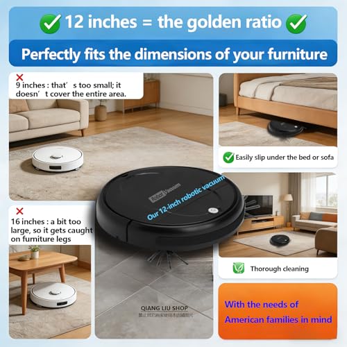 Robot Vacuum Cleaner, 3000Pa Powerful Suction, 2.56-inch Ultra-Slim Body, 120-Minute Long Battery Life, Quiet Operation, Smart Navigation, Suitable for Hard Floors/Low-Pile Carpets/Pet Hair-B by Generic - Used condition - Image 4