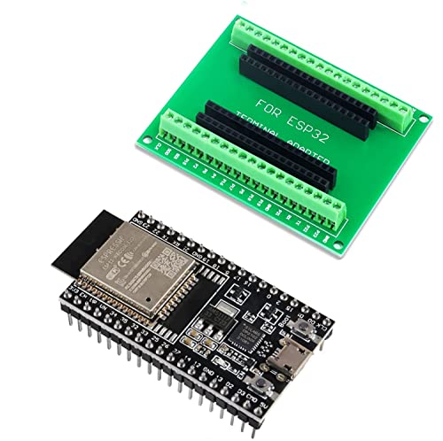 DUBEUYEW ESP32 ESP32 WROOM 32D ESP32 V4 Modul 2.4GHz Dual Mode WiFi+ Bluetooth Dual Cores Microcontroller Processor, con un Placa Breakout (32D Conjuntos Combinados) (Juego 32D*1)