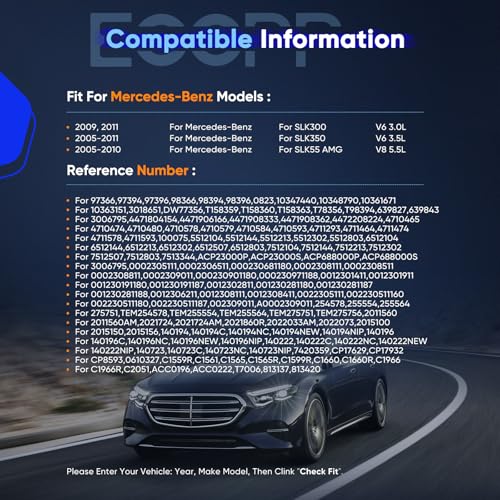 Image of ECCPP AC Compressor for Mercedes-Benz C230 C240 C250 C280 C300 CL500 CLK320 2001-2011 AC Compressor with Clutch