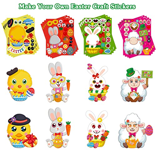 Flyab Easter Stickers For Kids 24 Sheets Easter Make A Face Stickers Make Your Own Easter Animals Stickers Crafts Easter Activities For Kids School Classroom Easter Party Favors Supplies #TOP5