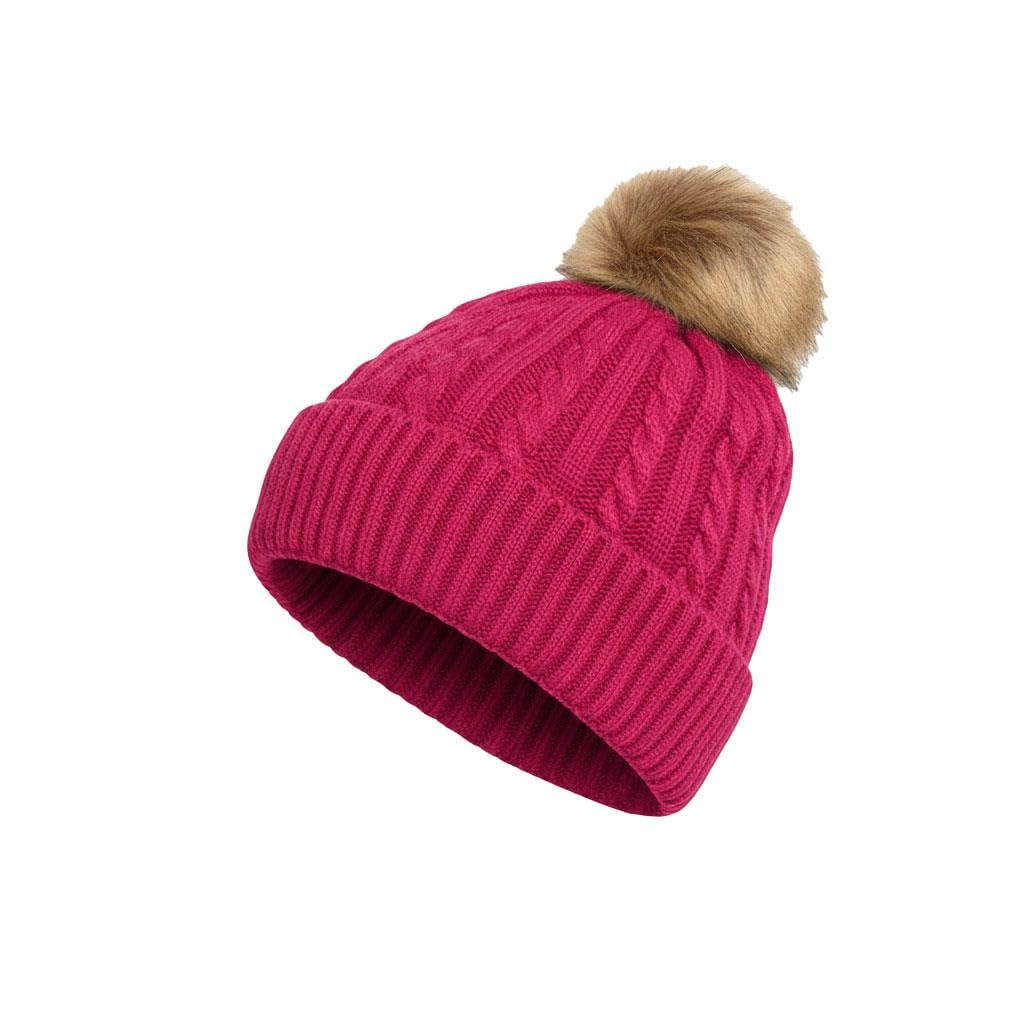 A2z Women's Berry Hats Cable Knitted Bobble Faux Fur Pom Pom Beanie - Hat Lh838 One Size