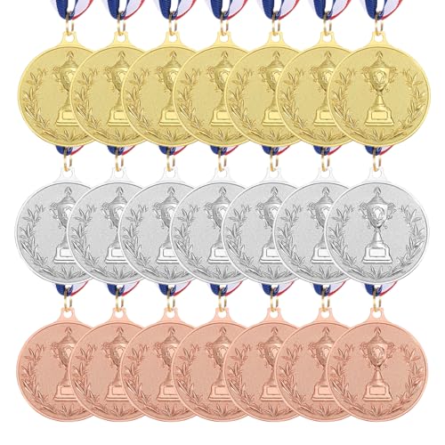 Médailles de récompense PATIKIL pour podium et compétitions sportives avec ruban, 21 pièces
