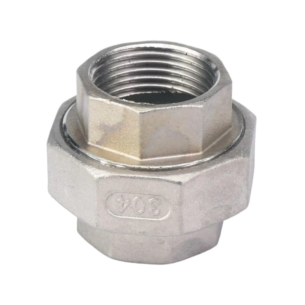 Gaojudaf Women's One Color Threaded Pipe Fitting 1Pc Malleable Straight Connector, 1Inch Bsp Thread 304 Stainless Socket Union Set