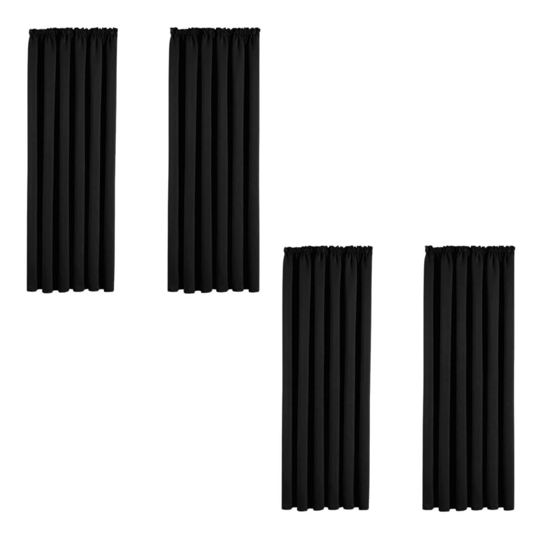 Aspire Homeware Blackout Curtains for Bedroom 46x54 Black Curtain Privacy Protection Pencil Pleat Curtains Thermal Insulated Energy Saving Curtains for Living Room 4 Panel with Tiebacks โ image 1