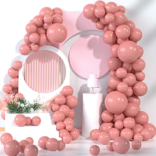 83Pack Retro Dusty Pink Balloons 18 12 10 5 Inch Matte Latex Helium Balloons for Dusty Rose Party Coral Birthday Baby Shower Bridal Shower Wedding Decorations Supplies