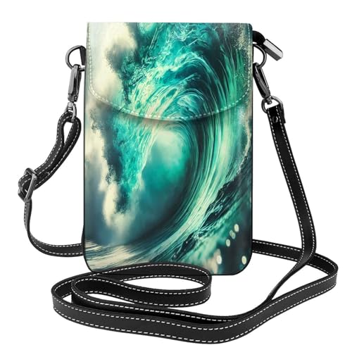 Cell Phone Crossbody Purse Breaking Wave Surf Lover Womens Shoulder Wallet With Phone Pocket