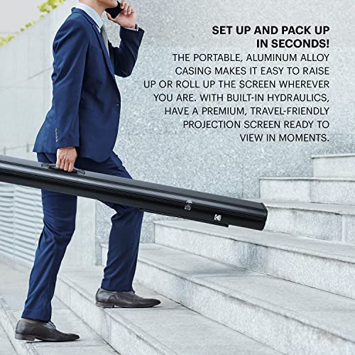 Kodak RODPJSPFU100 Portable Projector Screen | 100 Inch Indoor & Outdoor 16:9 Video Projection Surface & Stand thumb #5