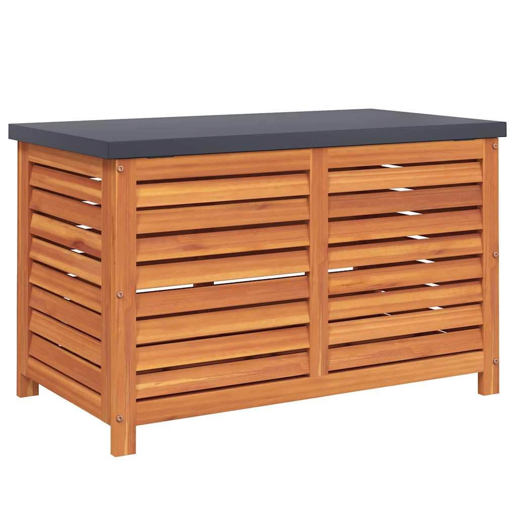 Scatola di immagazzinaggio da giardino 90 x 48 x 55 cm legno di eucalipto cassaforte di stoccaggio, scatola per cuscini per esterni interni, giardino, balcone, terrazza