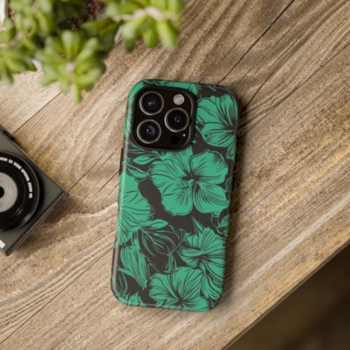 Coque iPhone 16 Pro fleur hawaïenne verte style été et vacances
