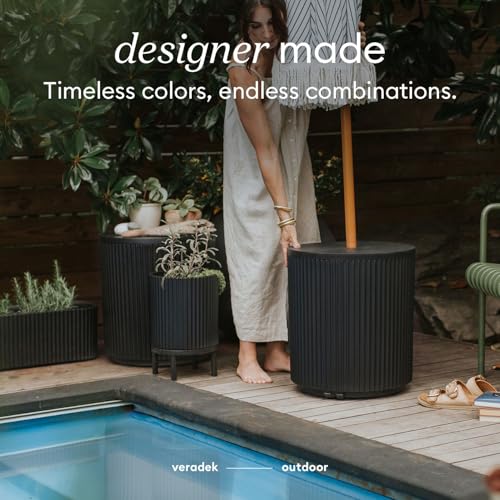 Image of Veradek Umbrella Side Table - Outdoor Patio Table with Umbrella Hole