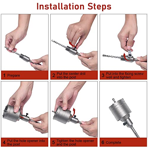 flintronic Turbo Bohrkrone 68mm, Hohl-Bohrkrone Set, Ø68mm mit SDS plus Adapter, 110mm und Zentrierbohrer Ø8x110mm, Dosenbohrer, Hammerschlagfest,Steckdosen,Bohrkrone Steckdose für Mauerwerk und Beton