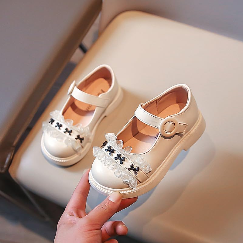 Genericchildren Princess Leather Shoes Casual Baby Black Beige