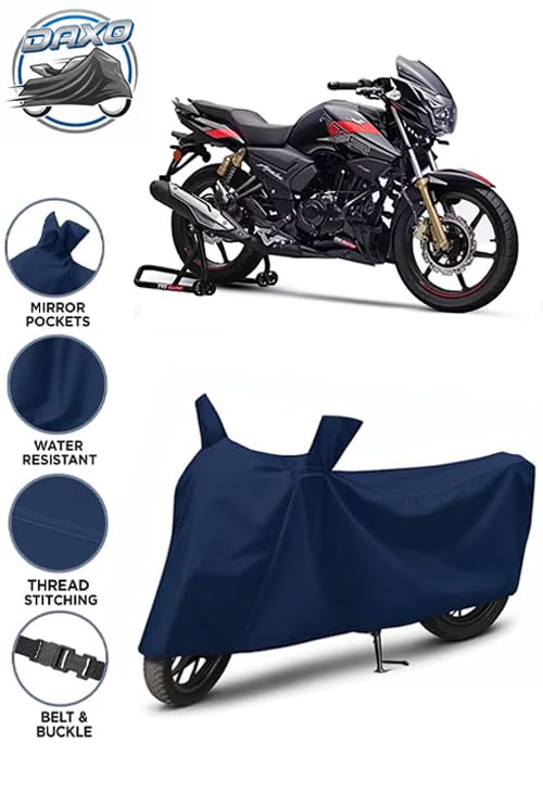 Image of Waterproof Bike Cover for TVS Apache 180 | All Weather Protection from Rain, Dust, UV Rays & Scratches with Mirror Pockets & Buckle Belt | Apache 180 Bike Cover