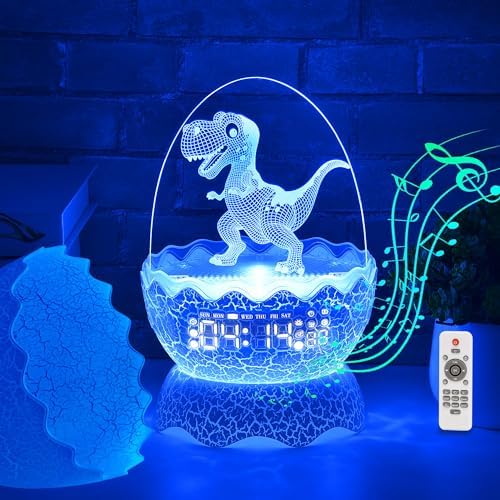 Aisuo Night Light 5 in 1 Lamp with Bluetooth Speaker, 12/24H Digital