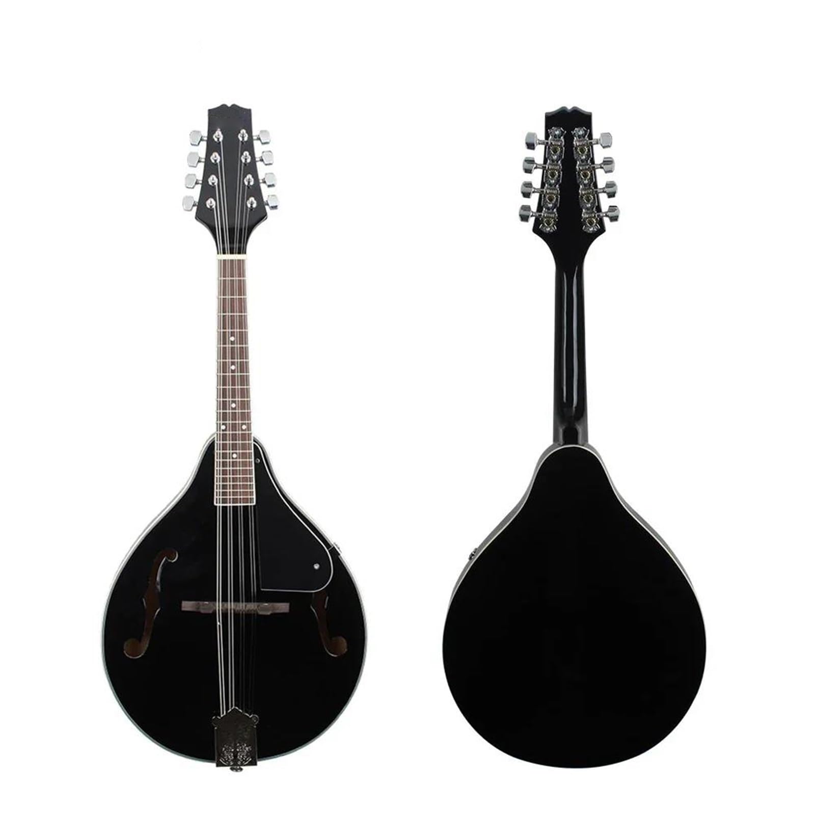 Mandoline Instrument De Musique Mandoline Noire De Style A 8 Cordes En Tilleul Et Ébène Avec Sac Accordeur En Tissu Instruments À Cordes Pratiques(Mandolin)