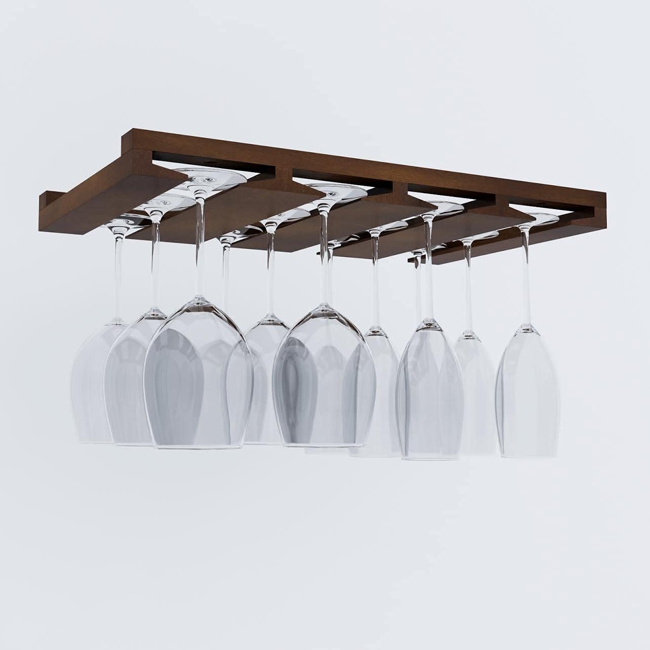 Rustic State Eze 4 Sectional Adjustable Wood Under Cabinet Wine Glass ...