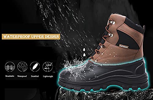Image of UPSOLO Mens Duck Boots Winter Snow Boot Waterproof Insulated Anti-Slip Fully Fur Lined Casual Lightweight