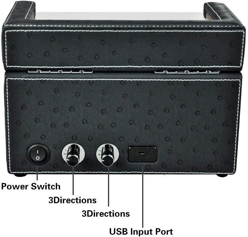 FENOKD Watch Winder Box Watch Winder Automatic 2 Watches Battery - Automatic Double Black Watch Winder