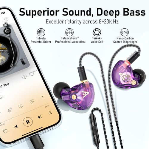 Image of Audiovance Vibes 202MC USB-C HiFi Wired Earbuds, Type-C Headphones with Mic