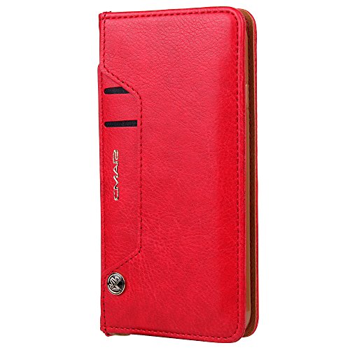 INFLATION Funda cartera Samsung S8 Plus con una solapa para llevar tarjeta de credito y dinero, Rojo