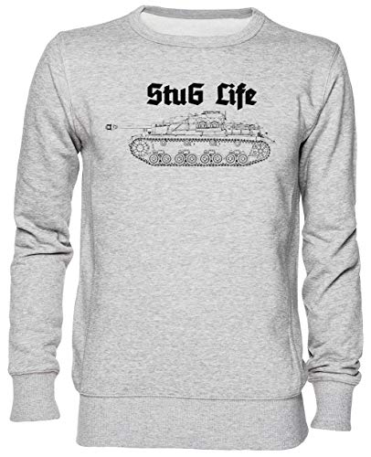 Sweat-shirt jersey épais Stug Life pull gris unisexe de taille XXL