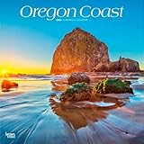 Oregon Coast | 2026 12 x 24 Inch (Hanging) Monthly Square Wall Calendar | Plastic-Free | BrownTrout | USA United States of America Pacific West State Ocean Sea Nature