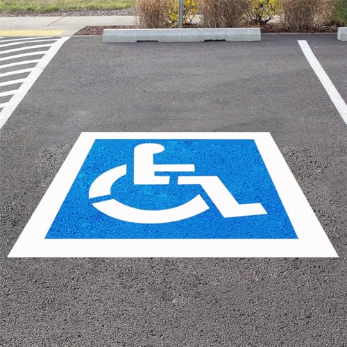 36x36 Handicap Parking Stencil for Painting ADA Compliant Reusable Silicone Handicap line Stencil kit for Parking lot