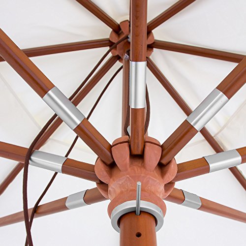 Anndora Sonnenschirm Holz Gartenschirm mit Winddach 4 m